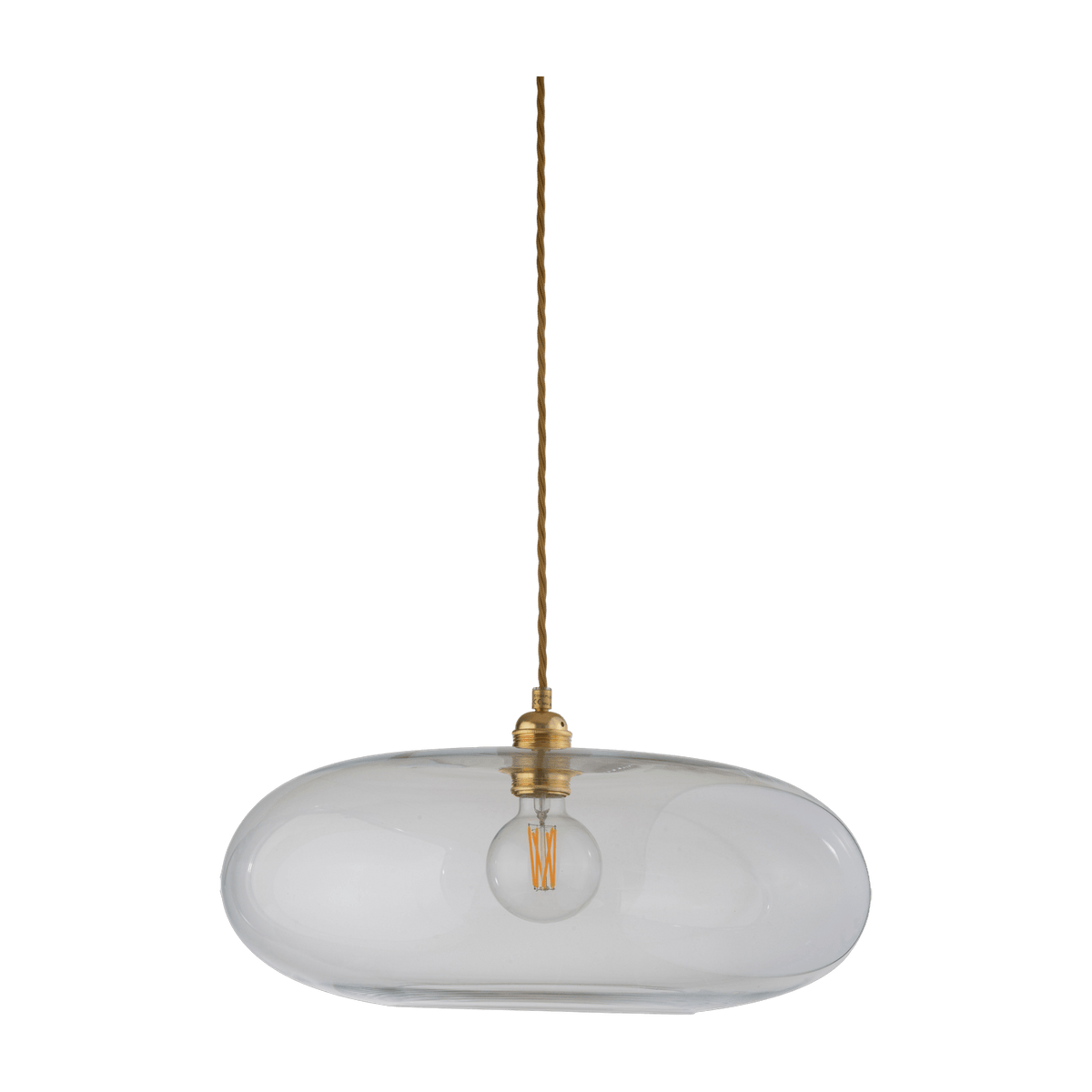 Suspension en verre transparent et détail en laiton 45 cm Horizon - Ebb & Flow - The Cool Republic