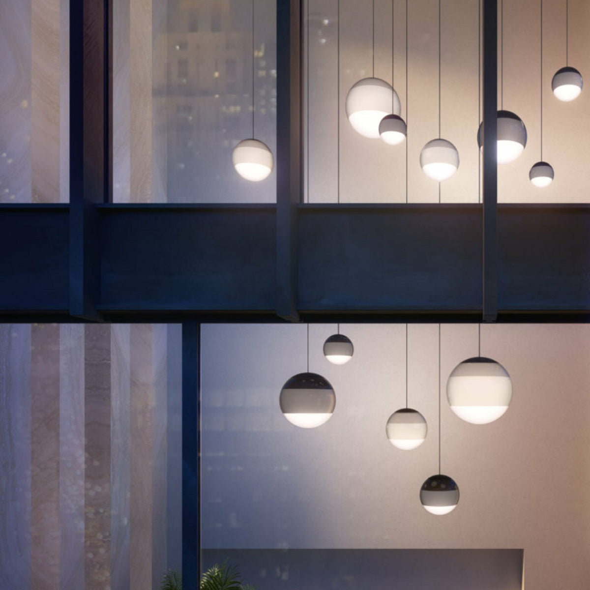 Suspension globe 30 cm bleu Dipping Light - Marset - The Cool Republic