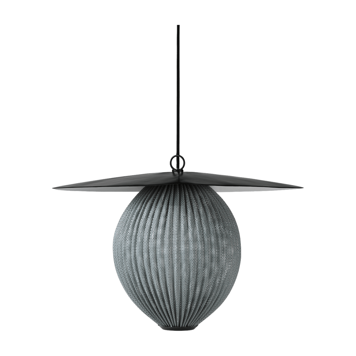 Suspension gris stone et base en métal noir 22 cm Satellite - Gubi - The Cool Republic