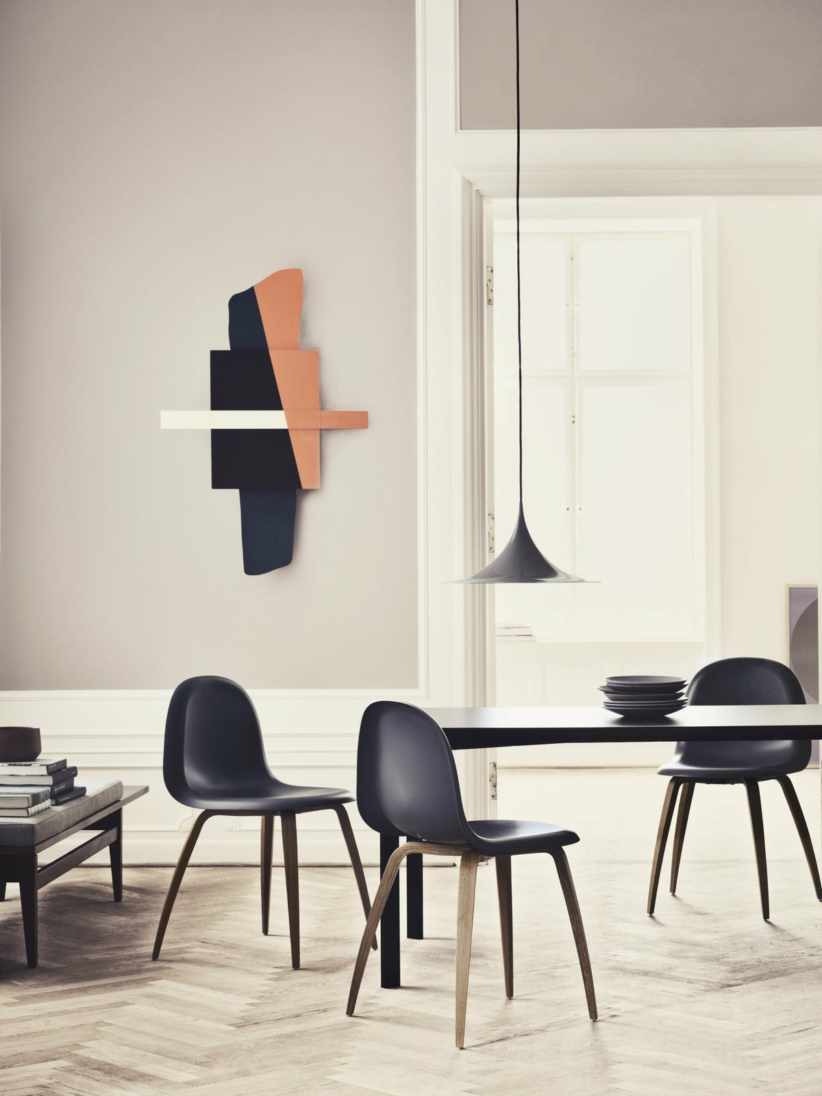 Grey hanging lamp 47 cm Semi Pendant - Gubi - The Cool Republic