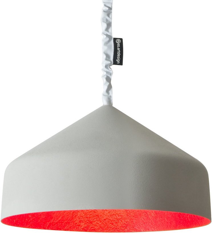 Suspension grise et rouge Cyrus Cemento - In - es.artdesign - The Cool Republic