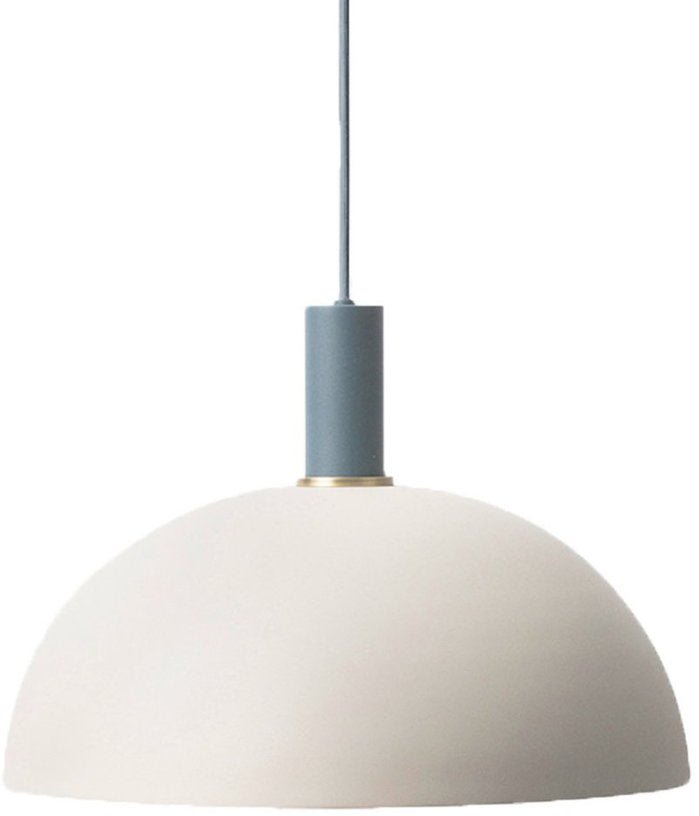 Suspension grise socket low bleu Dome Collect - Ferm Living - The Cool Republic