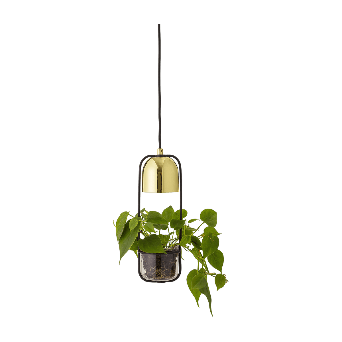 Suspension Jardinière avec lampe LED dorée Bold - Bloomingville - The Cool Republic