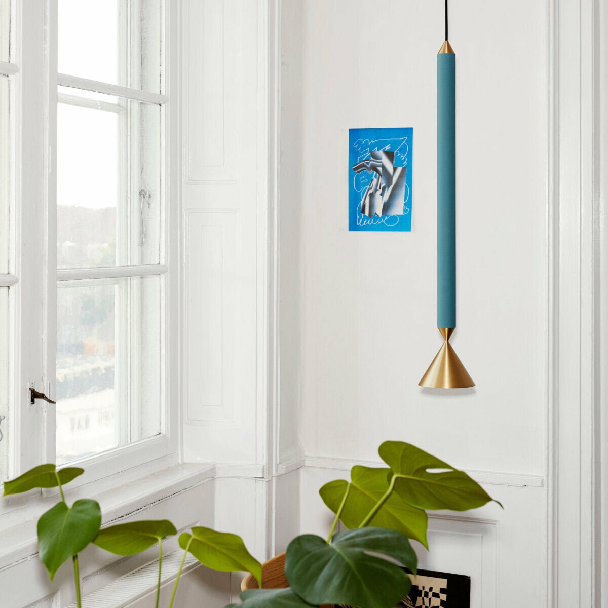 Suspension laiton poli bleu Apollo 39 - Pholc - The Cool Republic