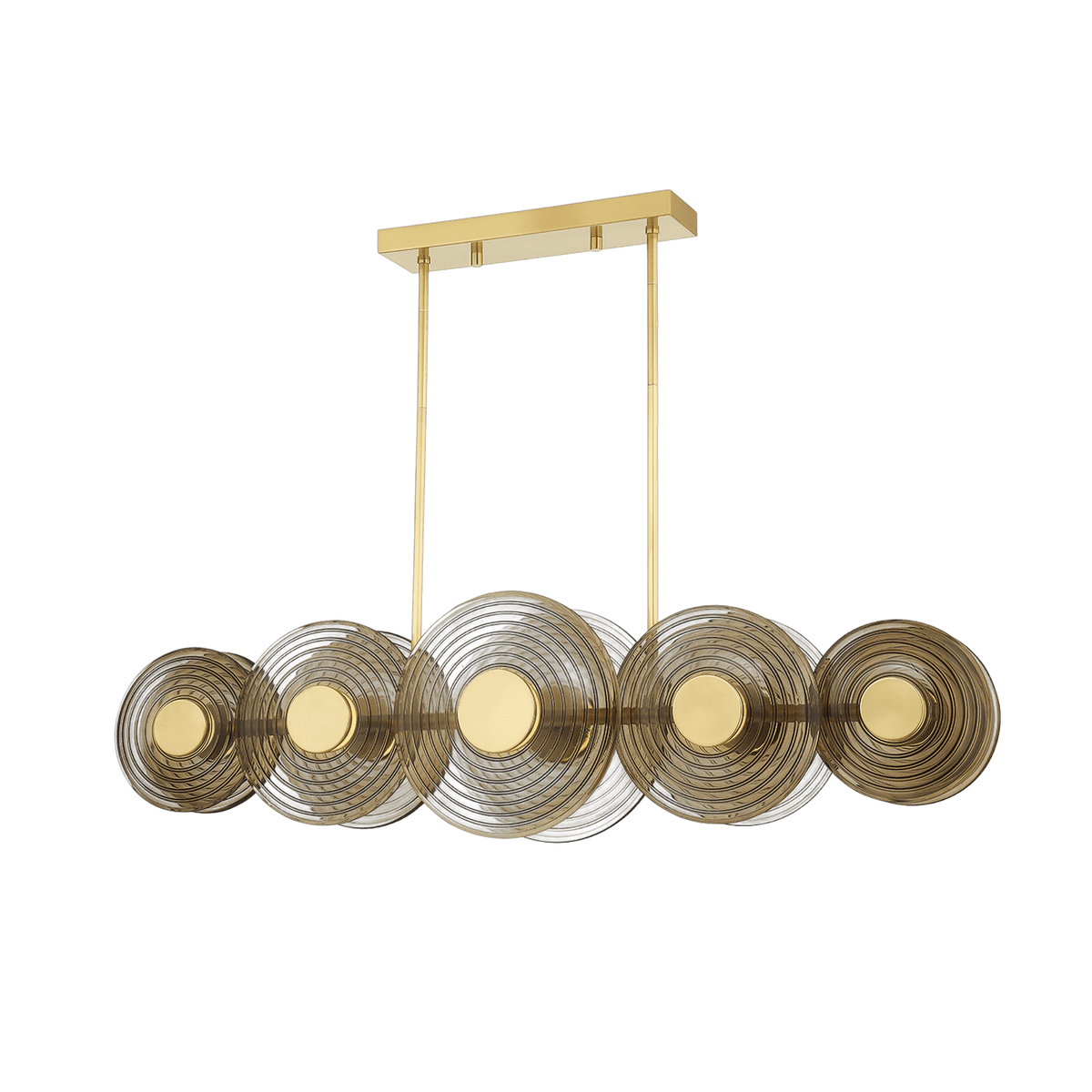 Suspension linéaire en acier laiton vieilli 135x27x36cm Griston - Hudson Valley Lighting - The Cool Republic