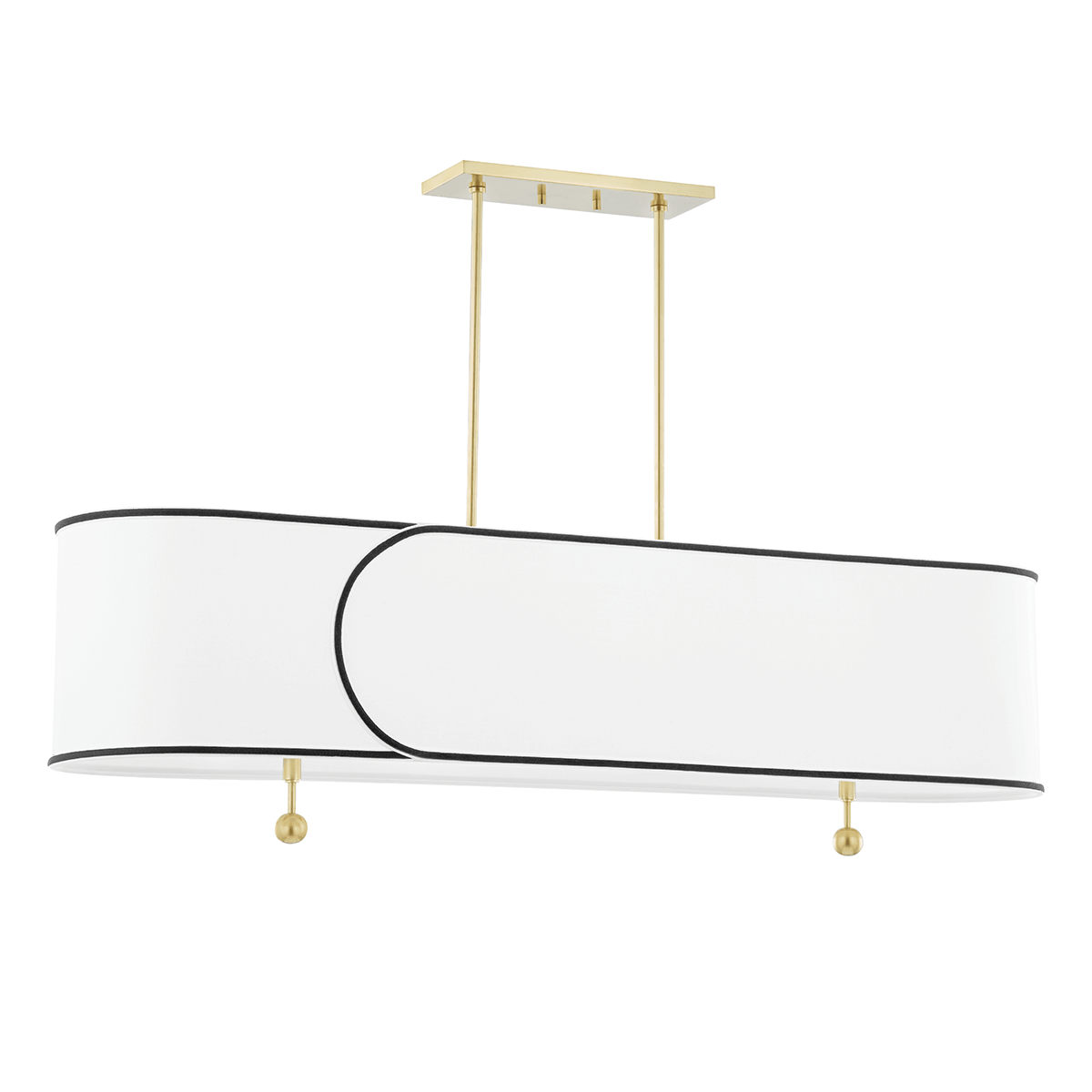 Linear suspension in steel with aged brass 38x120x44cm Zara - Mitzi
