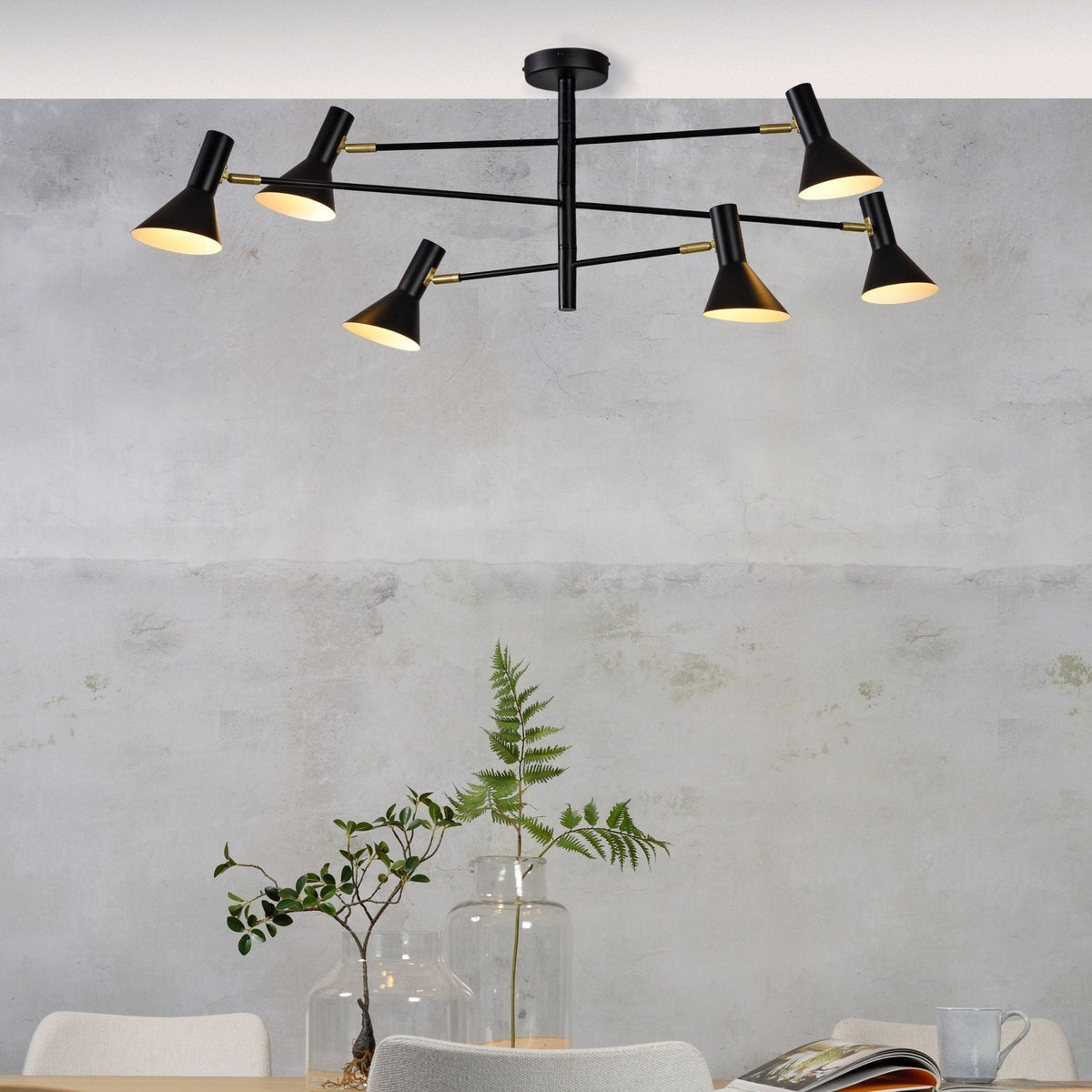 Suspension noire ajustable 6 lampes Izmir - It's about Romi - The Cool Republic