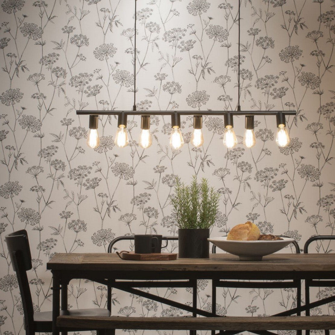 Suspension noire ajustable 8 lampes Miami - It's about Romi - The Cool Republic