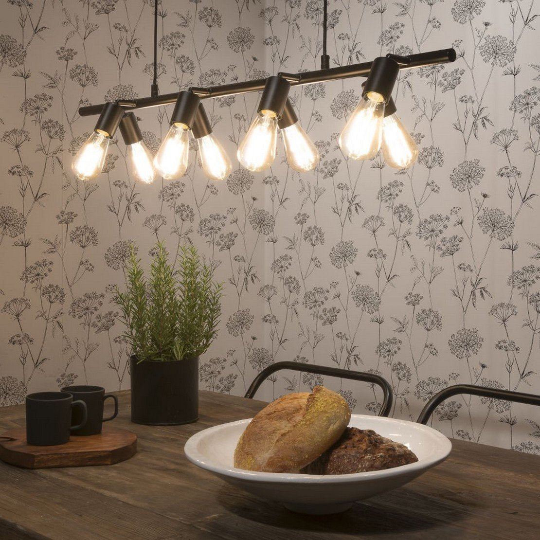 Suspension noire ajustable 8 lampes Miami - It's about Romi - The Cool Republic