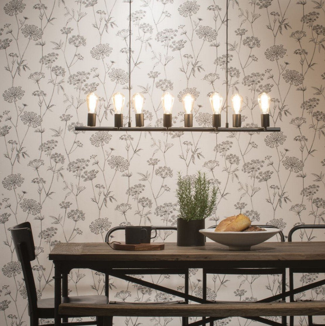 Suspension noire ajustable 8 lampes Miami - It's about Romi - The Cool Republic