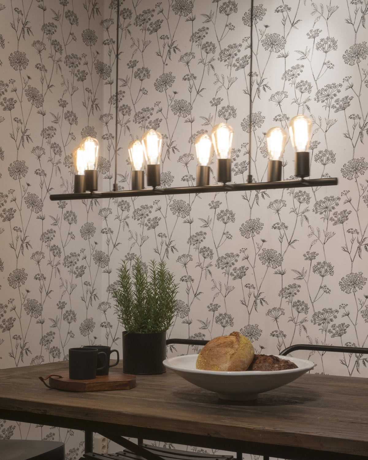 Suspension noire ajustable 8 lampes Miami - It's about Romi - The Cool Republic
