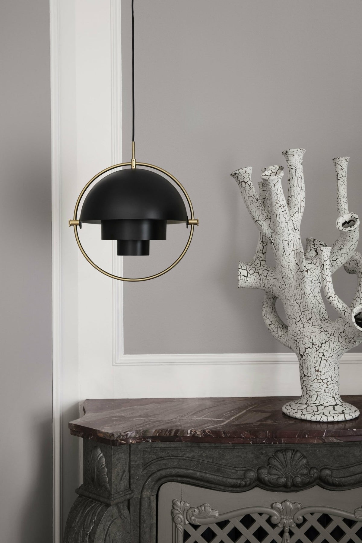 Black suspension lamp base silver 28 cm Multi -Lite - Gubi - The Cool Republic