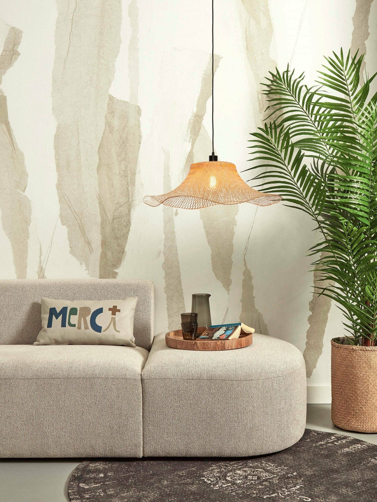 Suspension ondulée en bambou naturel 65x20 cm Ibiza - Good & Mojo - The Cool Republic