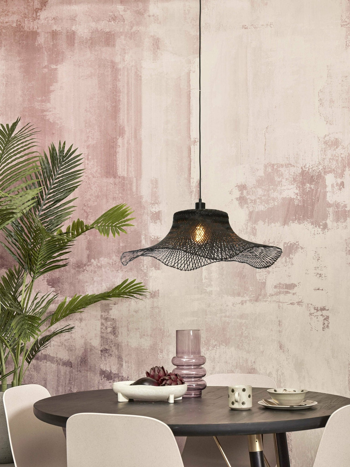 Suspension ondulée en bambou noir 65x20 cm Ibiza - Good & Mojo - The Cool Republic
