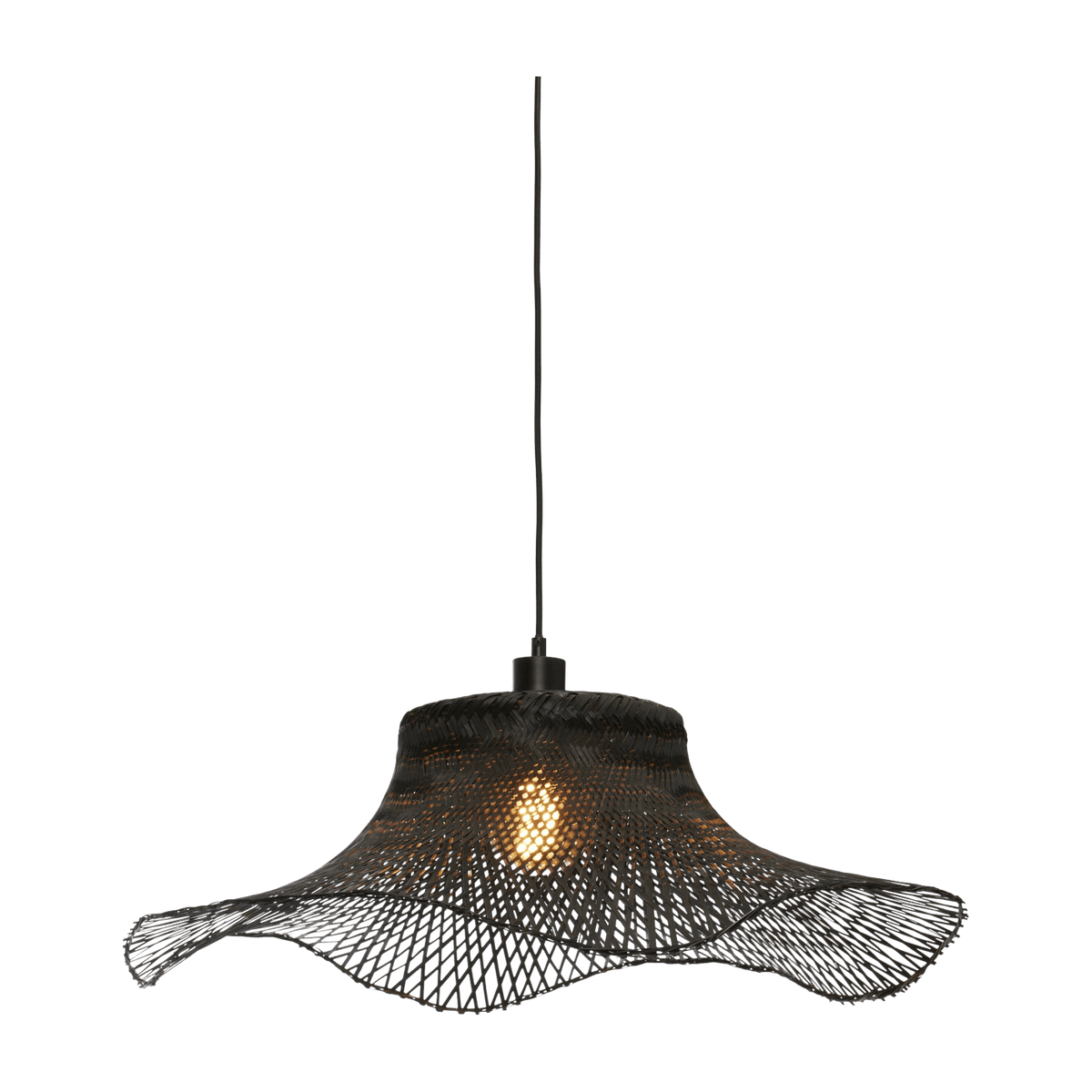 Suspension ondulée en bambou noir 65x20 cm Ibiza - Good & Mojo - The Cool Republic