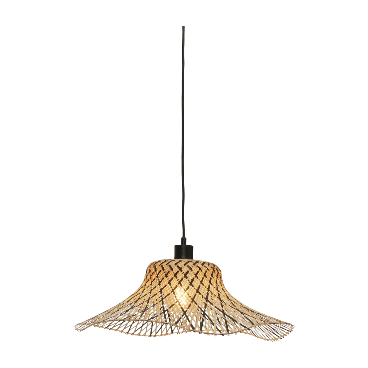 Suspension ondulée en bambou noir et naturel 50x15 cm Ibiza - Good & Mojo - The Cool Republic