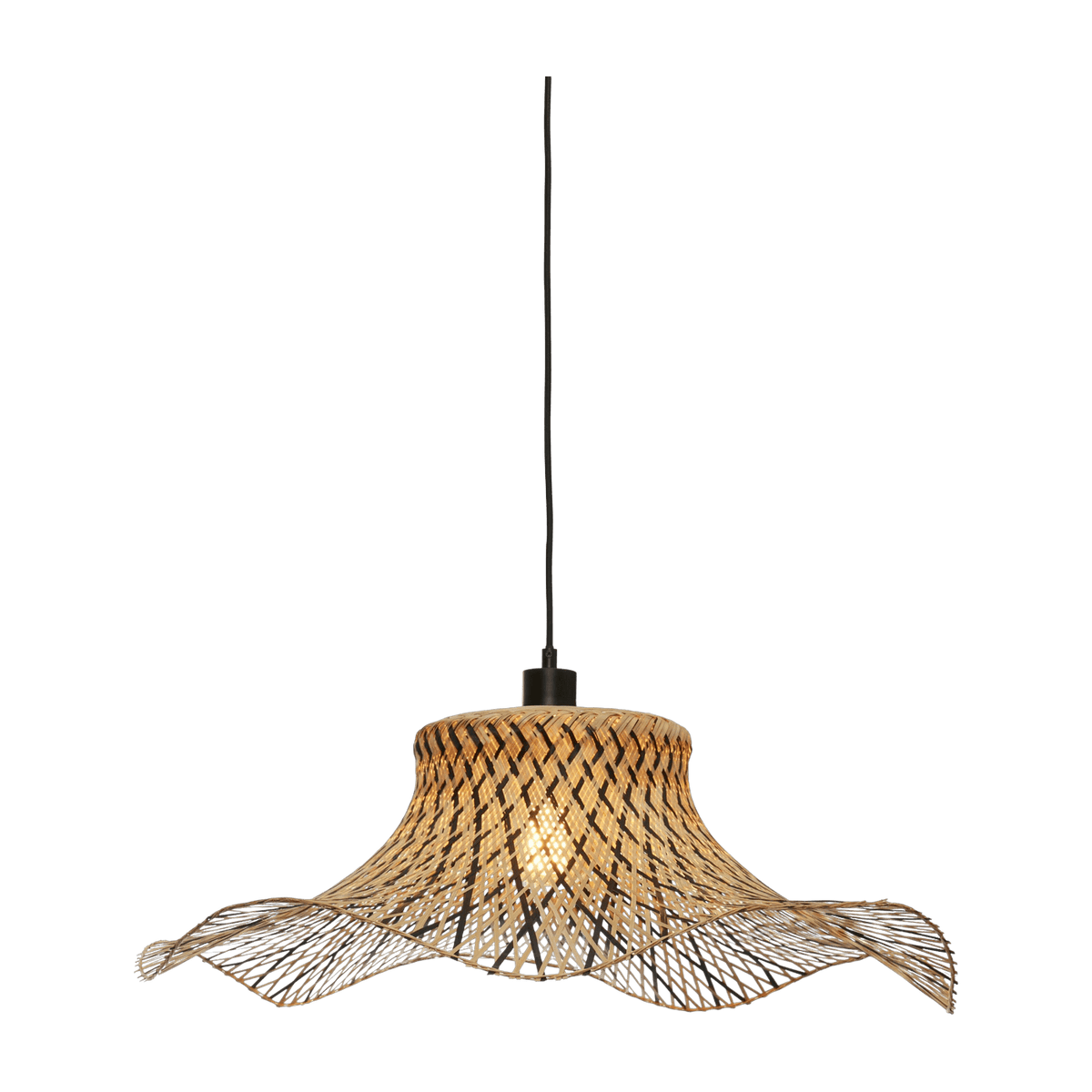 Suspension ondulée en bambou noir et naturel 65x20 cm Ibiza - Good & Mojo - The Cool Republic
