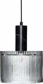 Suspension rond en verre noir 25cm Revolve - Hübsch