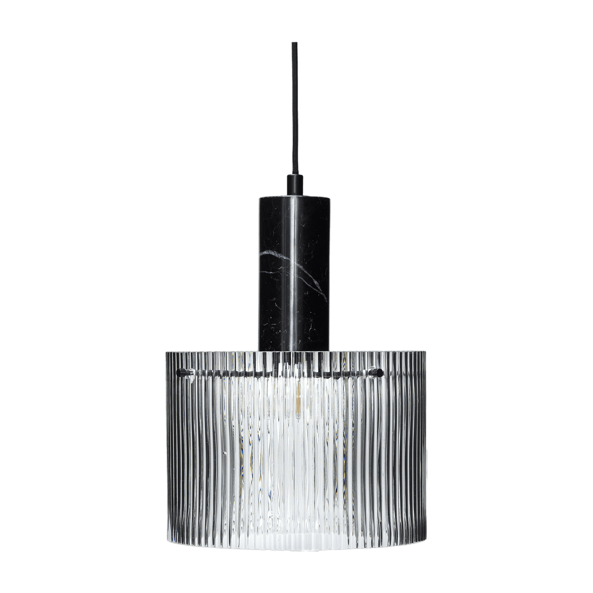 Suspension rond en verre noir 25cm Revolve - Hübsch - The Cool Republic