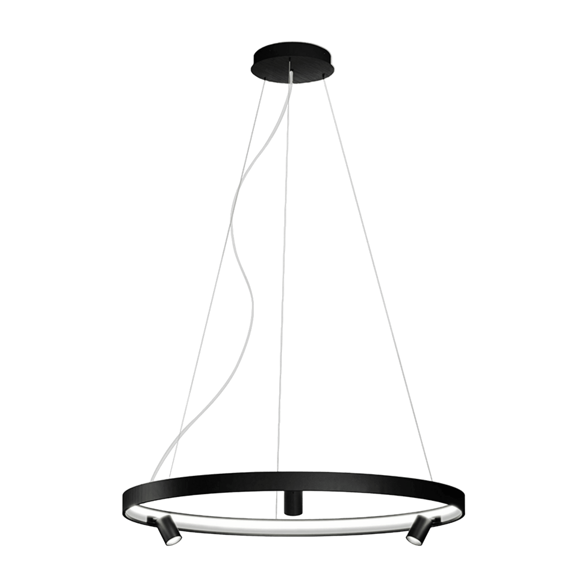 Suspension ronde 100 cm in black metal Arena - Panzeri - The Cool Republic