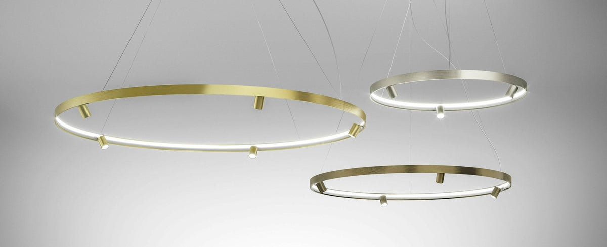 Suspension ronde 100 cm in titanium Arena - Panzeri - The Cool Republic