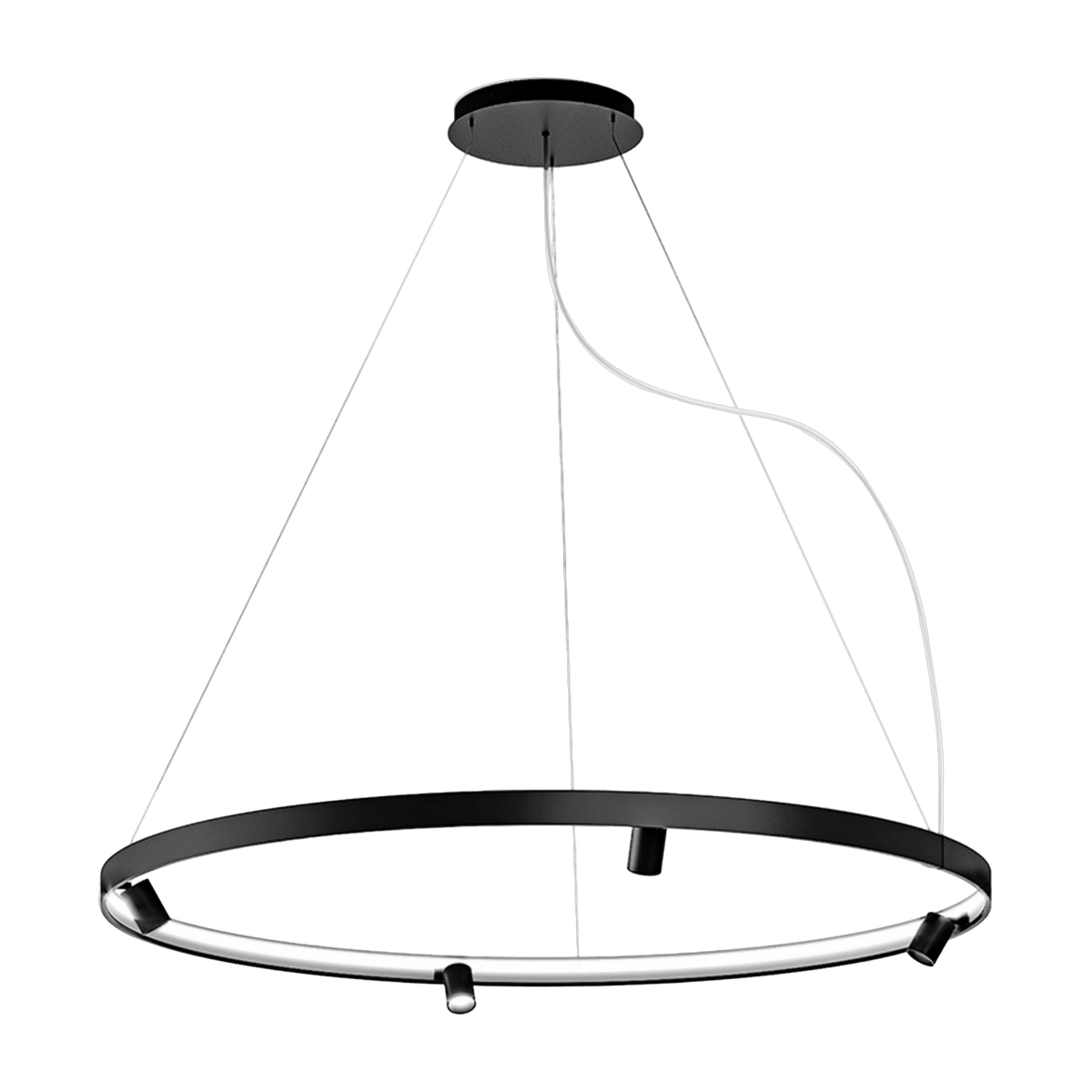 Suspension ronde 150 cm in black metal Arena - Panzeri - The Cool Republic