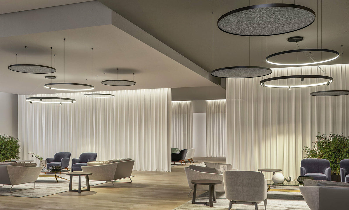 Suspension ronde 200 cm in white metal Arena - Panzeri - The Cool Republic