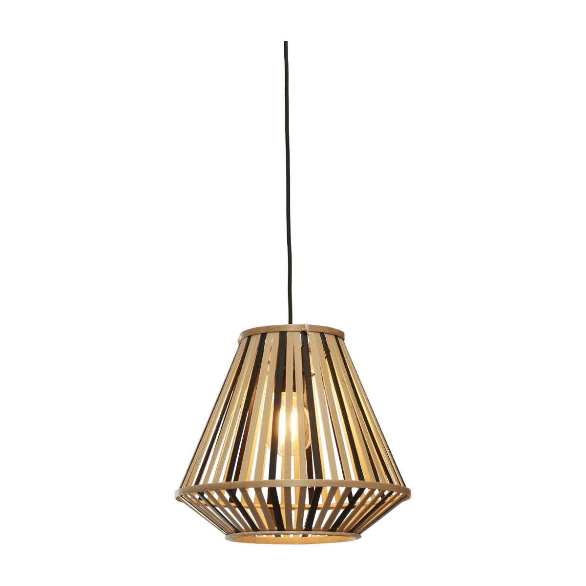 Suspension ronde en bambou noir et naturel 30x30 cm Merapi - Good & Mojo - The Cool Republic