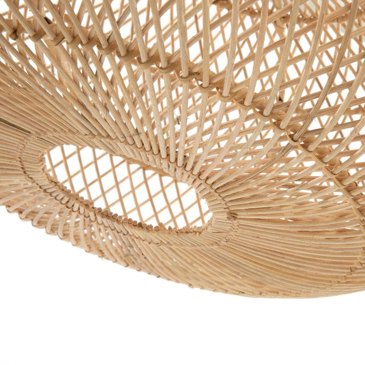 Suspension ronde en rotin naturel tressé beige 50cm Wholly - Bazar Bizar — vue 4