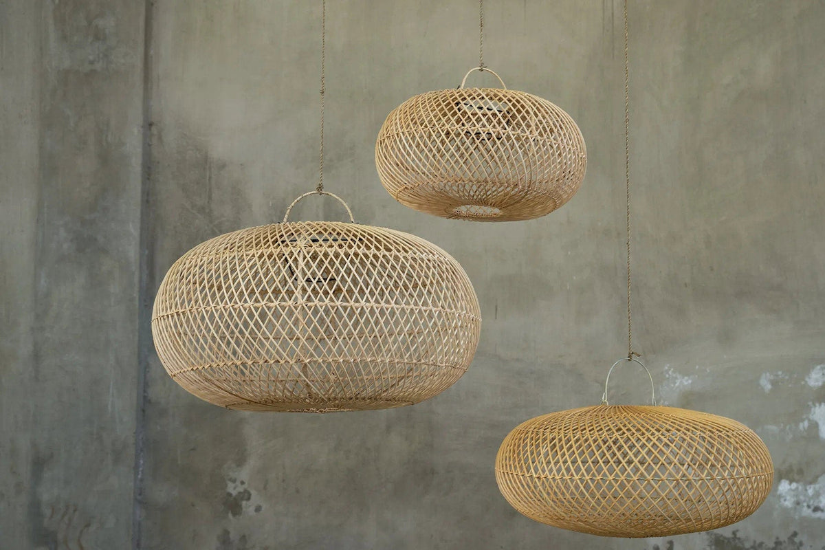 Suspension ronde en rotin naturel tressé beige 60cm Wholly - Bazar Bizar — vue 4