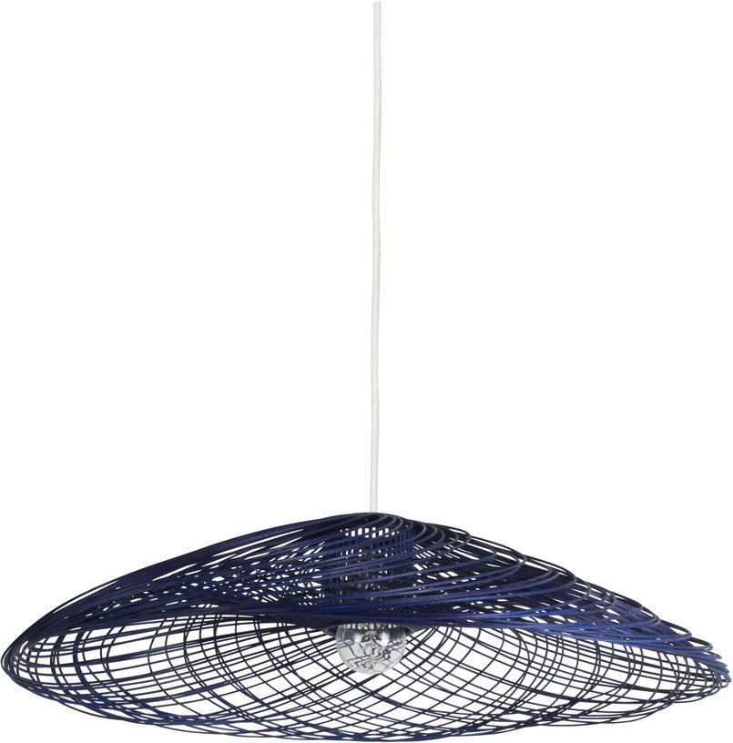 Suspension rotin bleue Satelise - Forestier - The Cool Republic