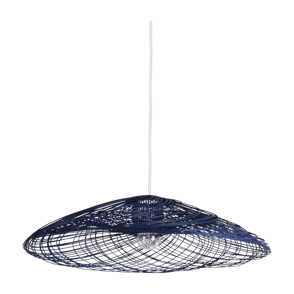 Suspension rotin bleue Satelise - Forestier - The Cool Republic