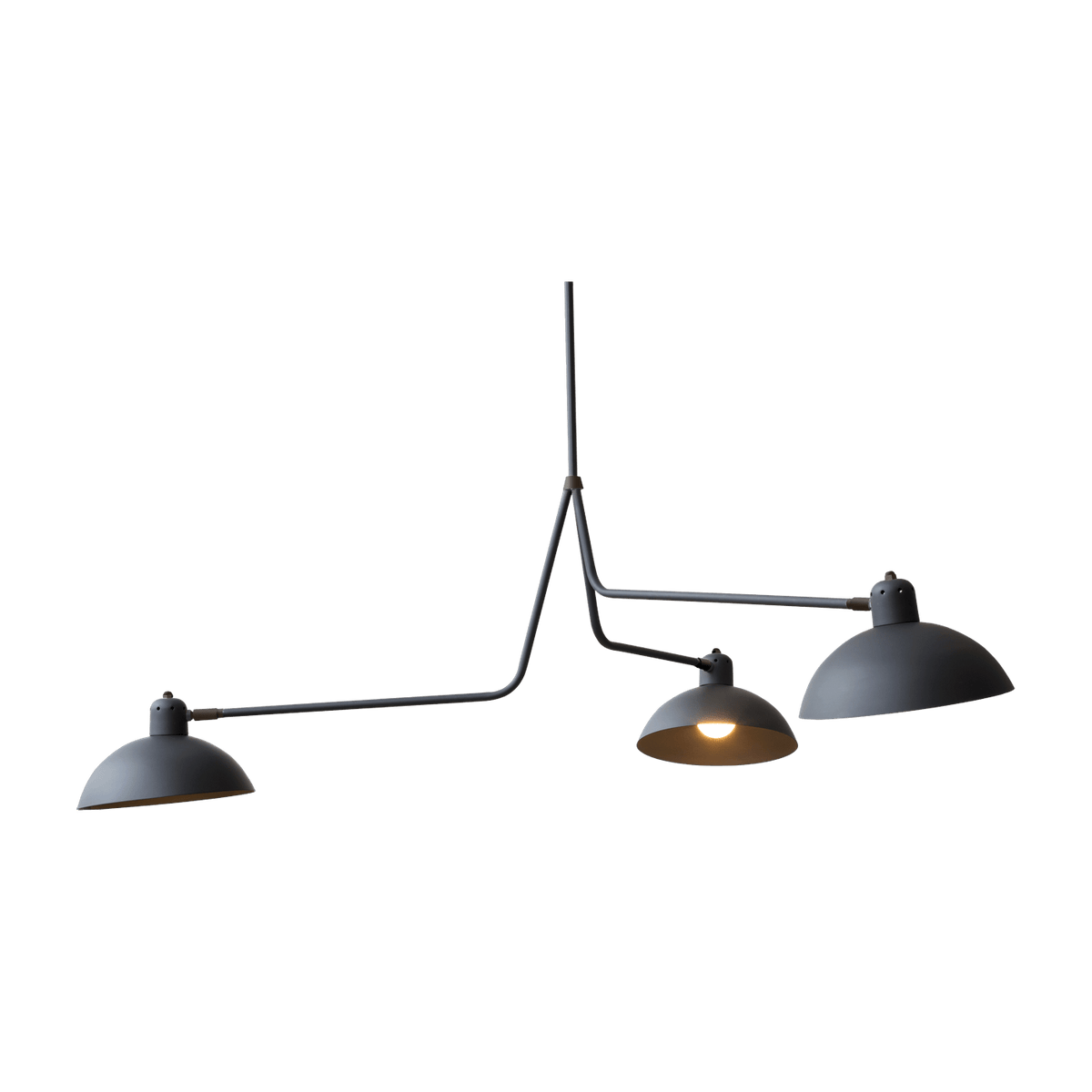 Suspension triple en aluminium noir 81 cm Waldorf - Lambert & Fils - The Cool Republic