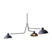 Suspension triple en aluminium noir et laiton 137 cm Waldorf - Lambert & Fils - The Cool Republic