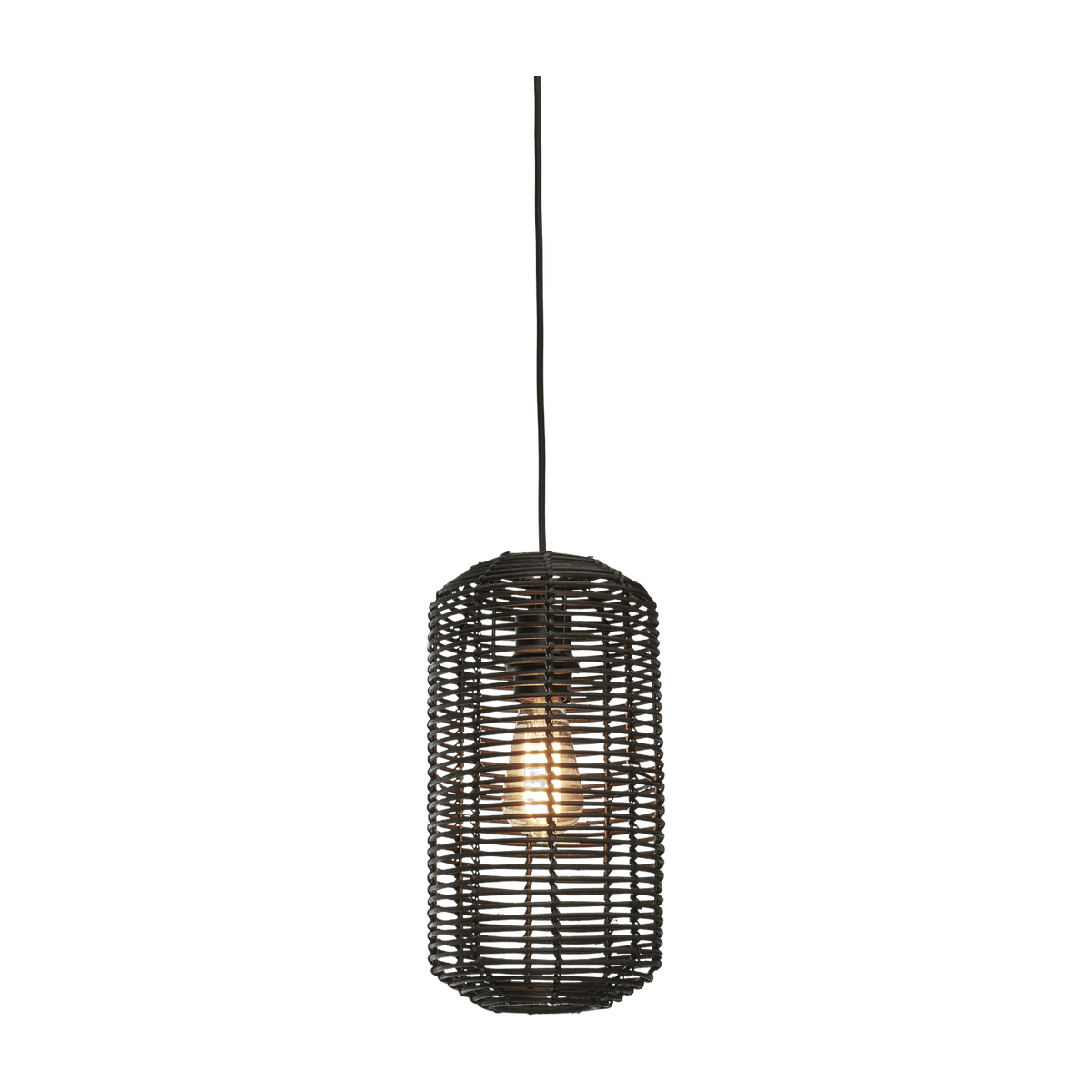 Suspension tube en rotin noir 18x35 cm Tanami - Good & Mojo - The Cool Republic