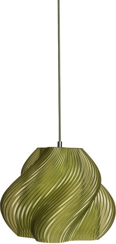 Suspension vert olive et chrome 25 cm Soft serve 02 - Crème atelier - The Cool Republic