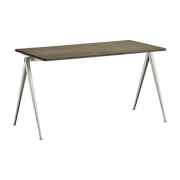 Table 140 cm en chêne massif fumé et acier beige Pyramid 01 - HAY - The Cool Republic