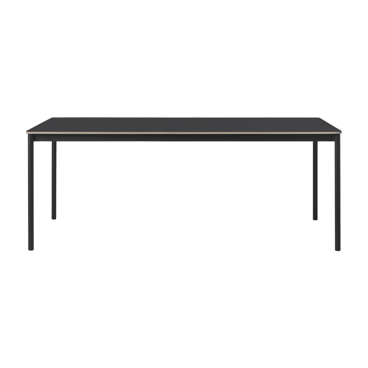 Table 140 cm noire et bois piétement noir Base - Muuto - The Cool Republic