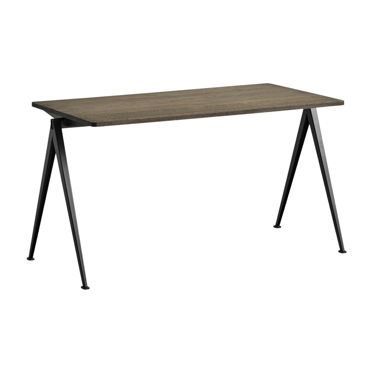 Table 140 x 65 cm en chêne solide fumé et acier noir Pyramid 01 - HAY - The Cool Republic
