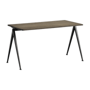 Table 140 x 65 cm en chêne solide fumé et acier noir Pyramid 01 - HAY - The Cool Republic