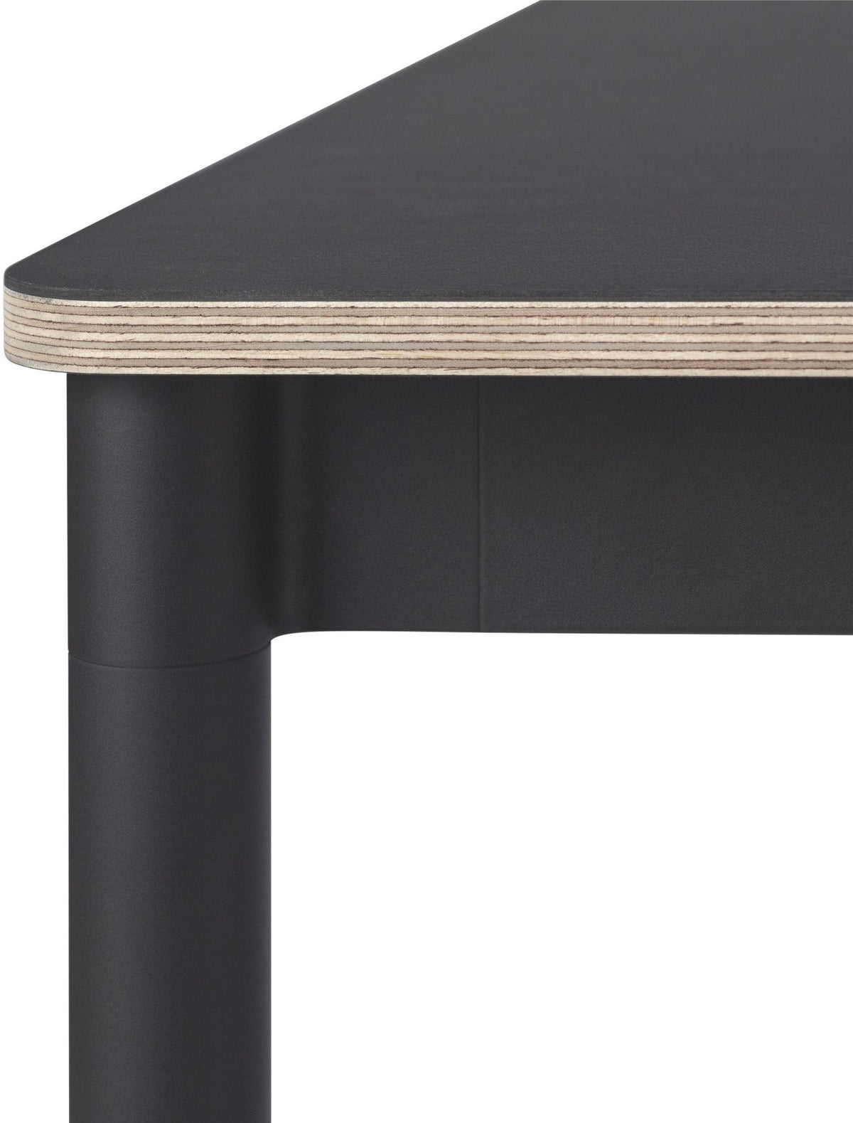 Table 190 cm noire et bois piétement noir Base - Muuto - The Cool Republic