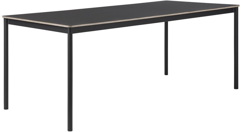 Table 190 cm noire et bois piétement noir Base - Muuto - The Cool Republic