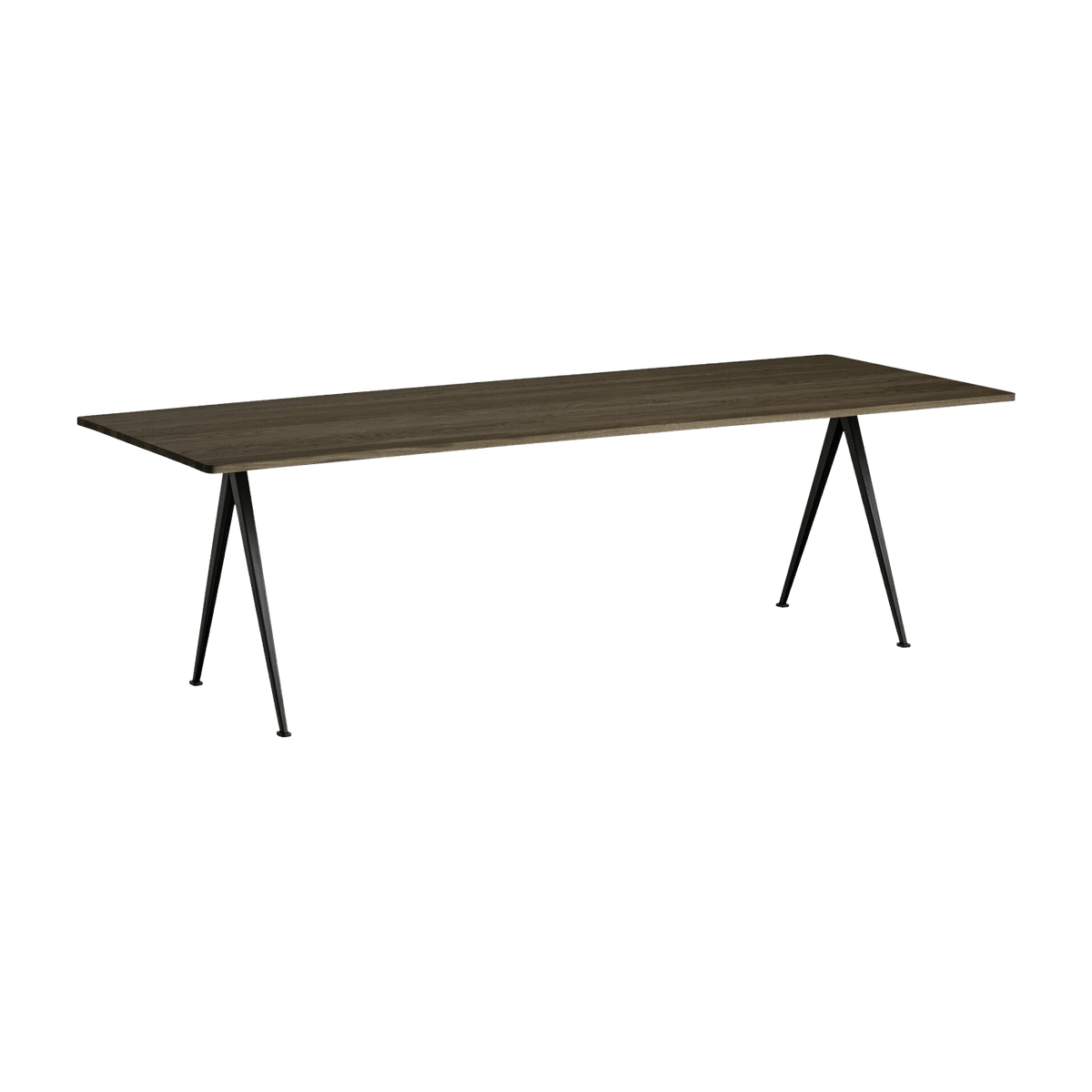 Table 250 cm en chêne massif fumé et acier noir Pyramide 02 - HAY - The Cool Republic
