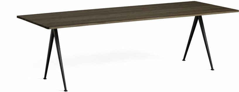 Table 250 cm en chêne massif fumé et acier noir Pyramide 02 - HAY - The Cool Republic