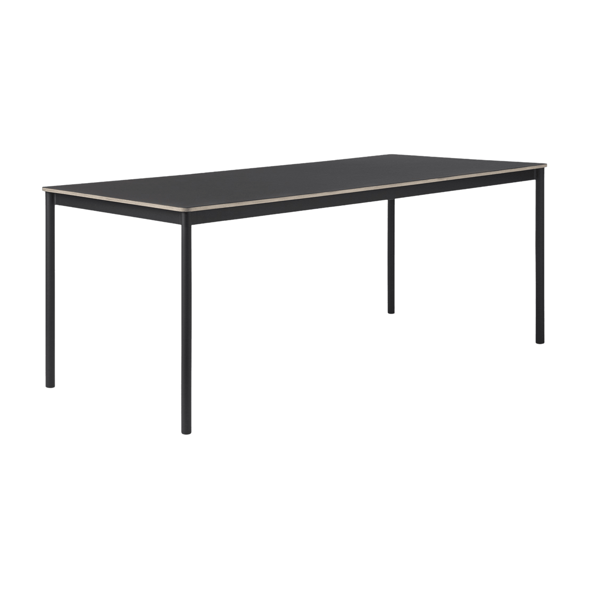 Table 250 cm noir et bois piétement noir Base - Muuto - The Cool Republic