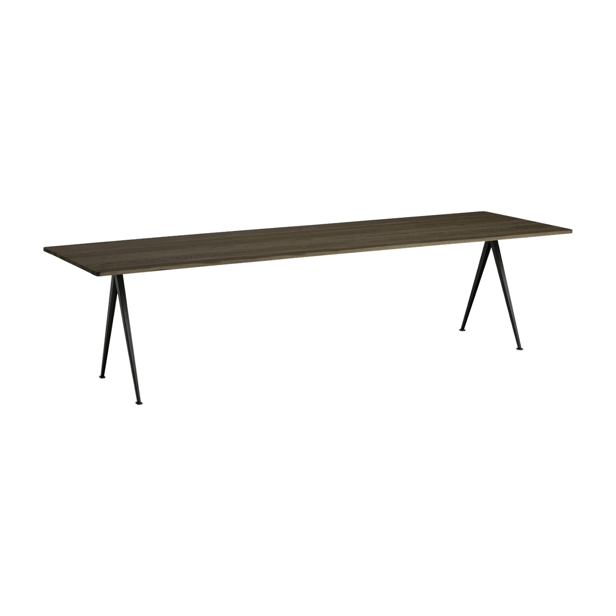Table 300 cm en chêne massif solide fumé et acier noir Pyramid 02 - HAY - The Cool Republic