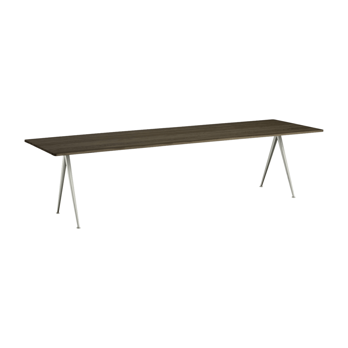 Table 300 cm en chêne solide fumé et acier beige Pyramid 02 - HAY - The Cool Republic