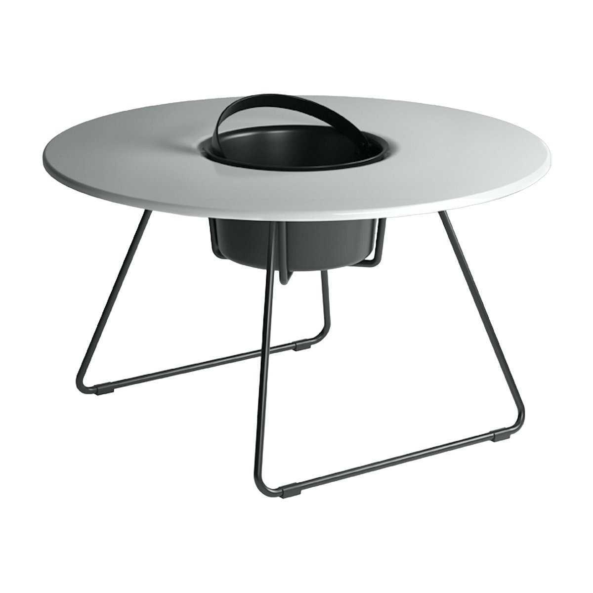 Table à cocktail ronde en acier noir et plateau blanc 75 cm N'ice - Cools Collection - The Cool Republic