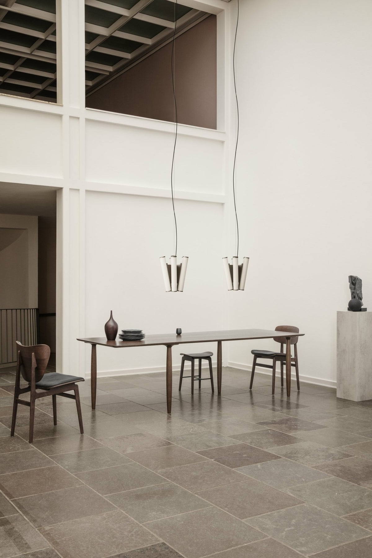 Light smoked oak dining table 95 x 250 cm Oku - NORR11 - The Cool Republic