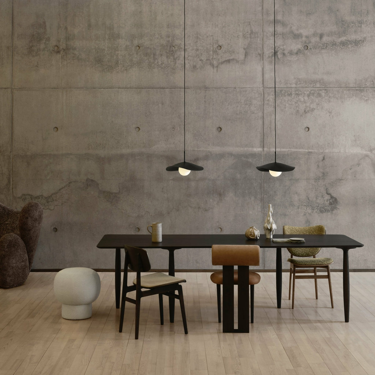 Table à dîner en chêne noir 95 x 250 cm Oku - NORR11 - The Cool Republic